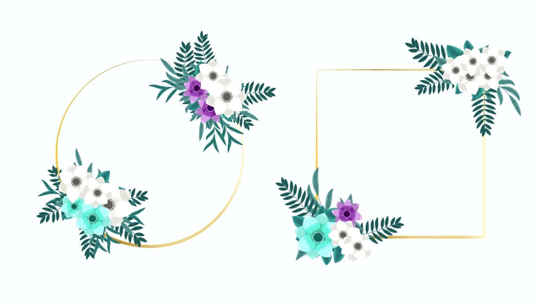 botanische Blumeneinladungsgrußkarte für Hochzeitsdekorationsereignis vektor