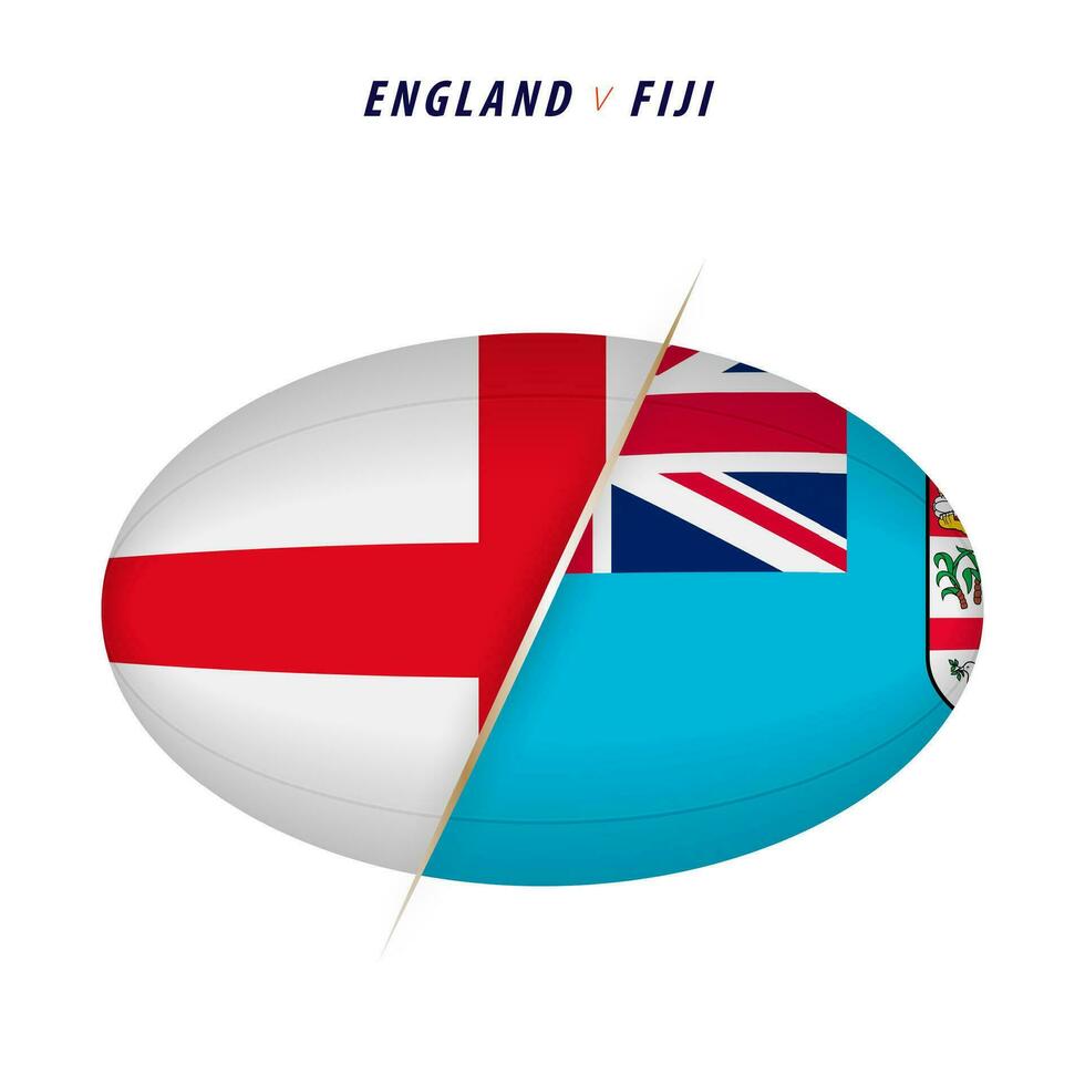 Rugby Wettbewerb England vs. fidschi. Rugby gegen Symbol zum Quartal Finale. vektor