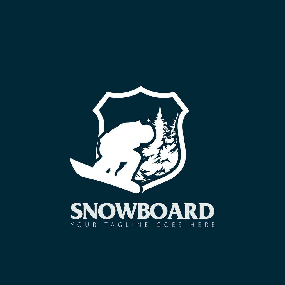 snowboard logotyp vektor