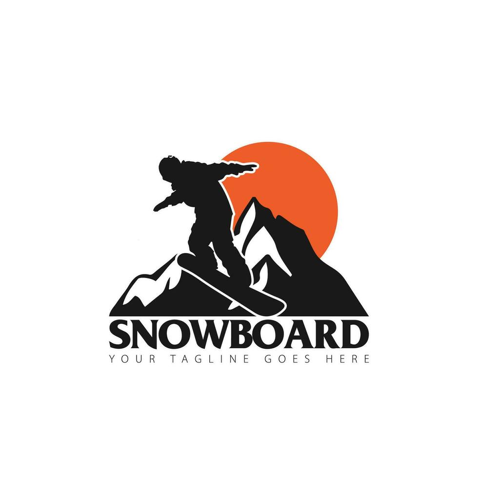 snowboard logotyp vektor