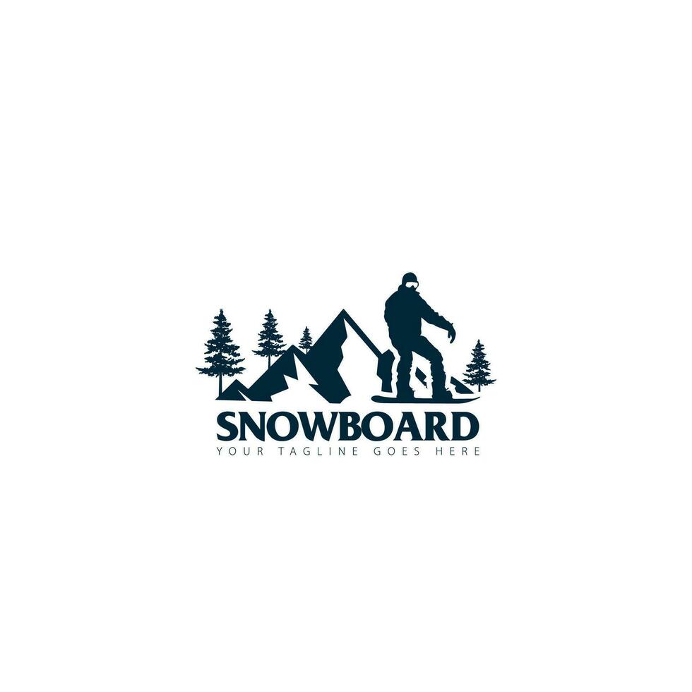 snowboard logotyp vektor