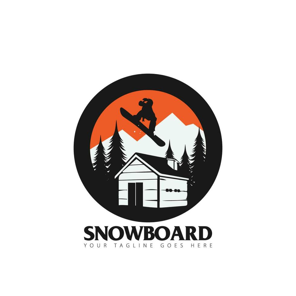 snowboard logotyp vektor