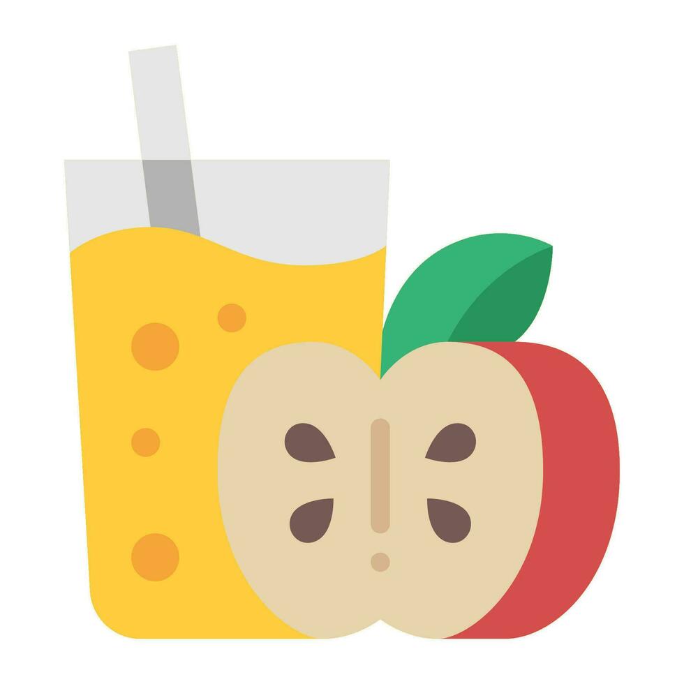 Apfel Apfelwein eben Symbol, Vektor und Illustration