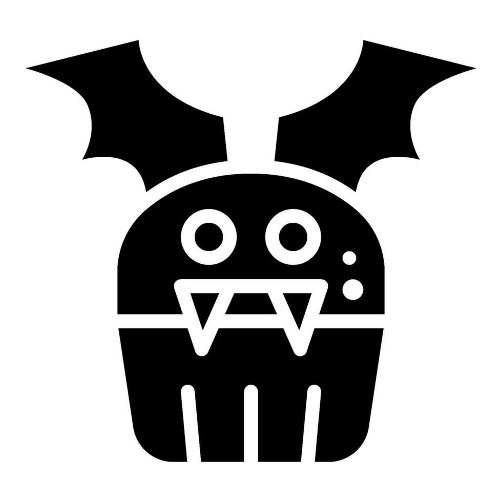 Cupcake solide Symbol, Vektor und Illustration