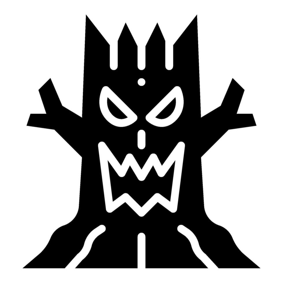 Monster- Baum solide Symbol, Vektor und Illustration