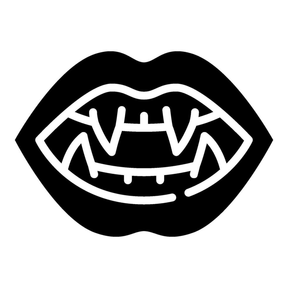 vampyr tänder fast ikon, vektor och illustration