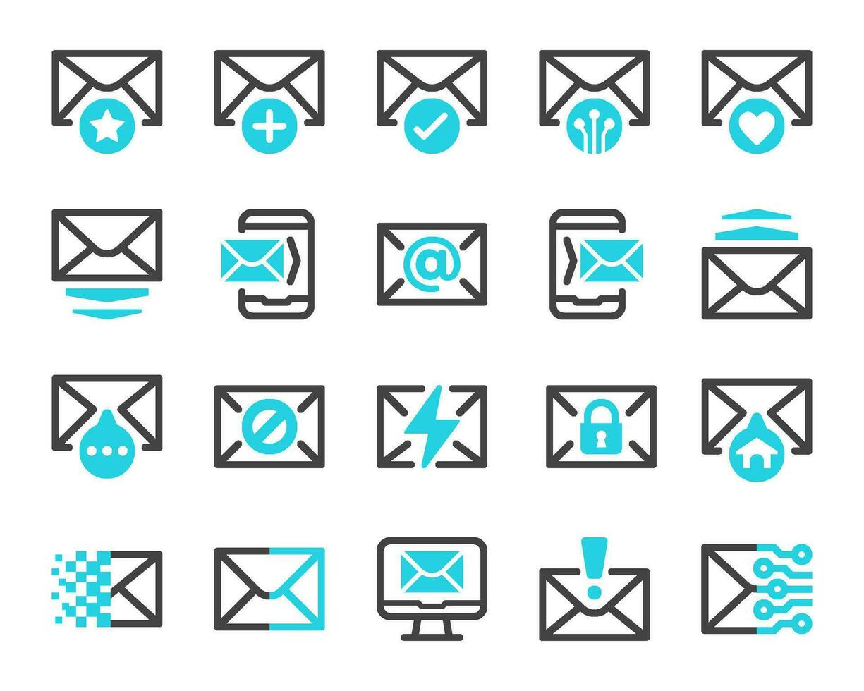 Email Symbol Satz, Vektor und Illustration