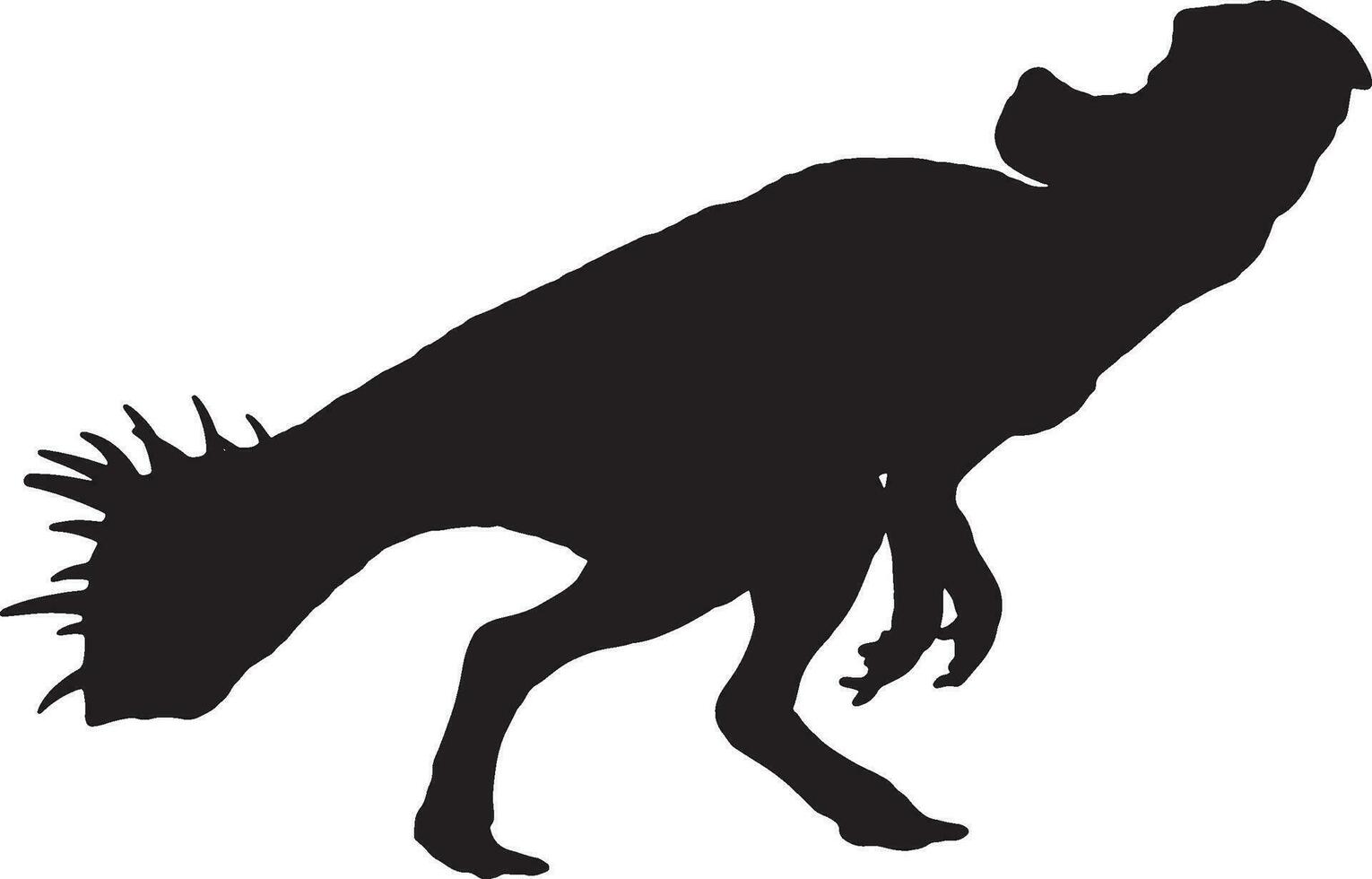 protoceratops svart silhuett isolerat bakgrund vektor