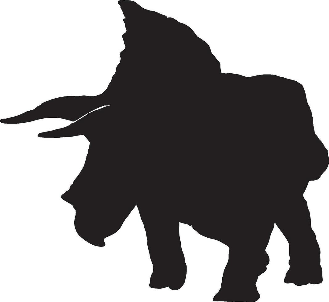 Triceratops schwarz Silhouette isoliert Hintergrund vektor