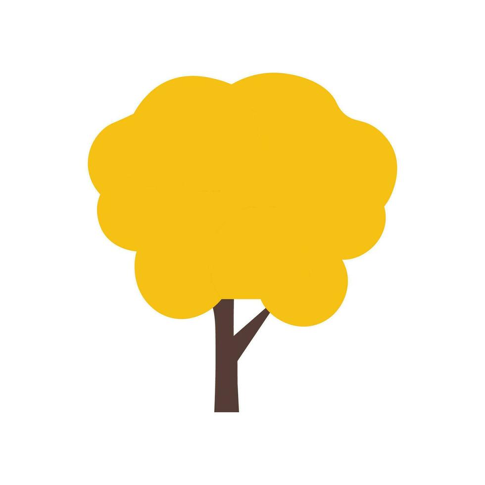 Gelb Herbst Baum lebendig einfach Bild im eben Stil. geeignet zum Design von Webseiten, Postkarten, Bücher, Muster und andere Zwecke vektor