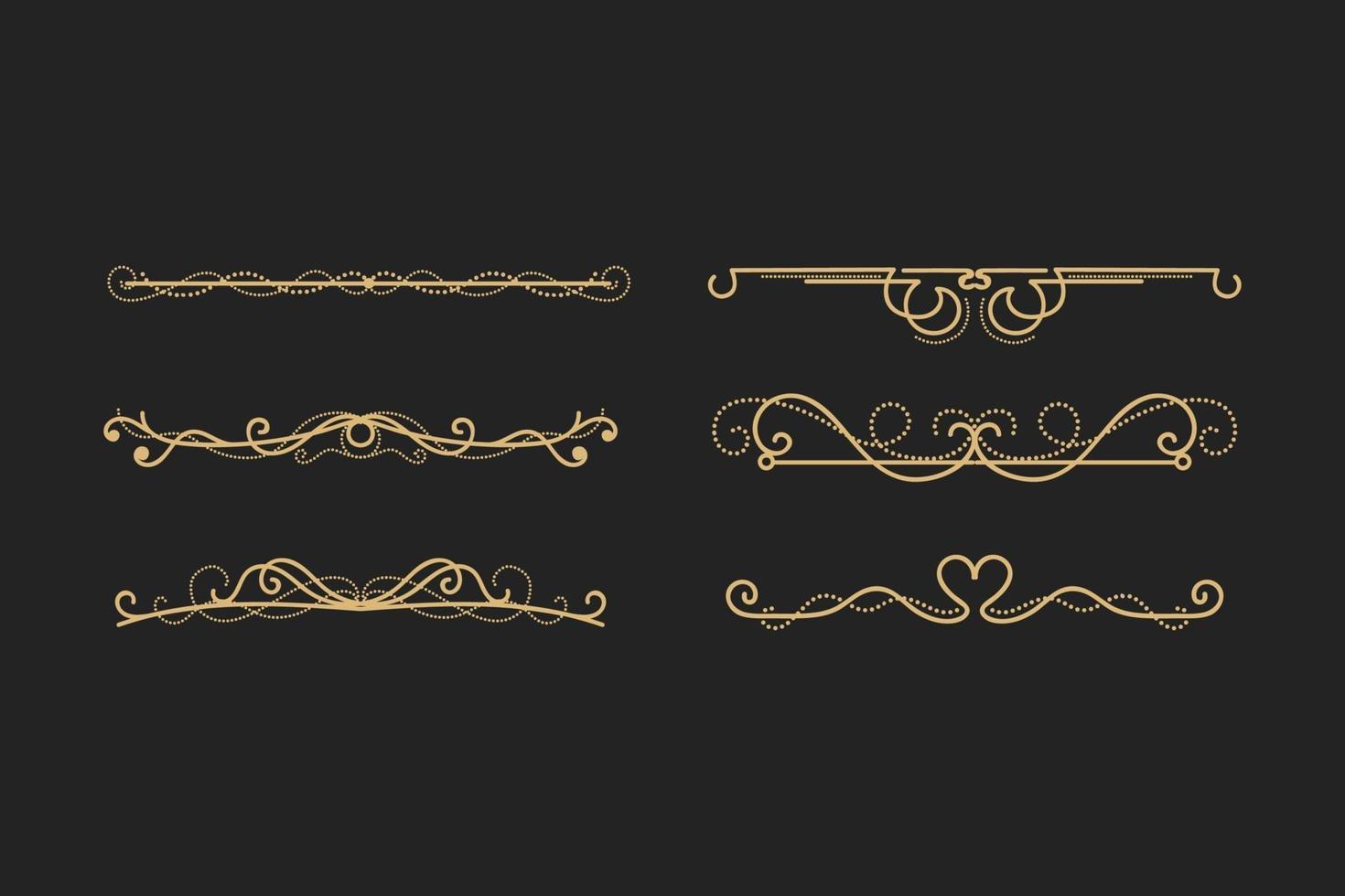 uppsättning utsmyckade kalligrafiska vintageelement vektor