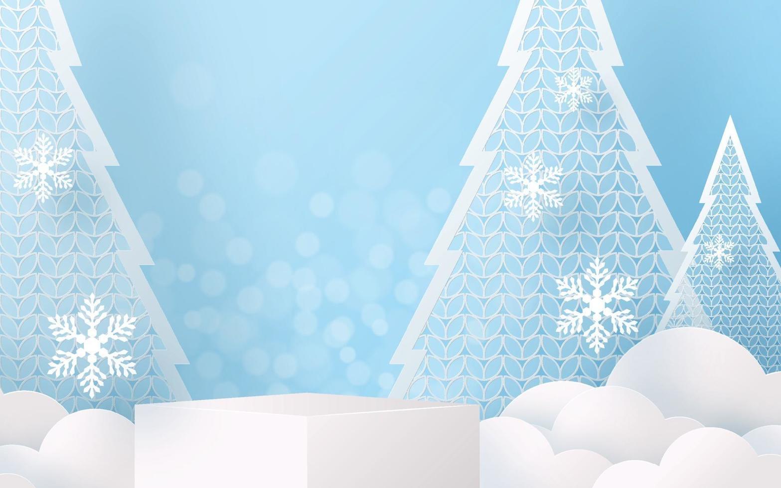 Weihnachten und Neujahr Podium Hintergrund Vektor-Design vektor