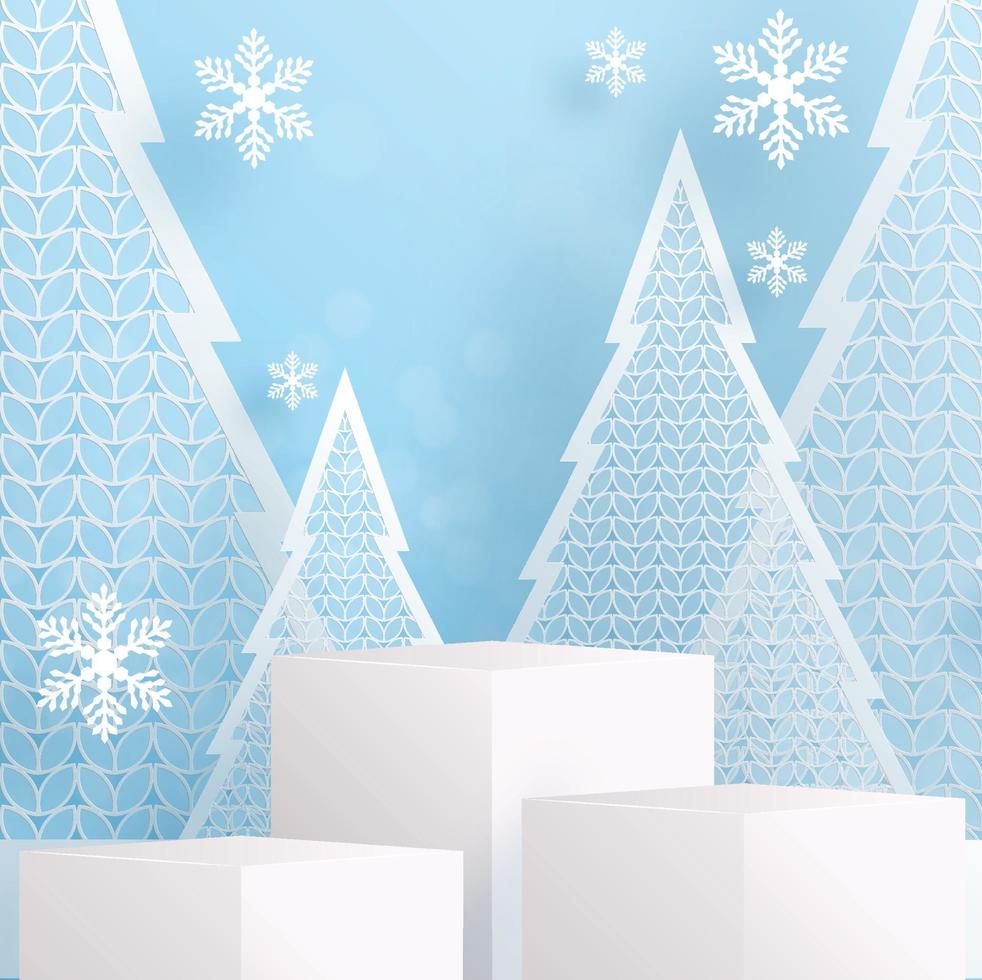 Weihnachten und Neujahr Podium Hintergrund Vektor-Design vektor