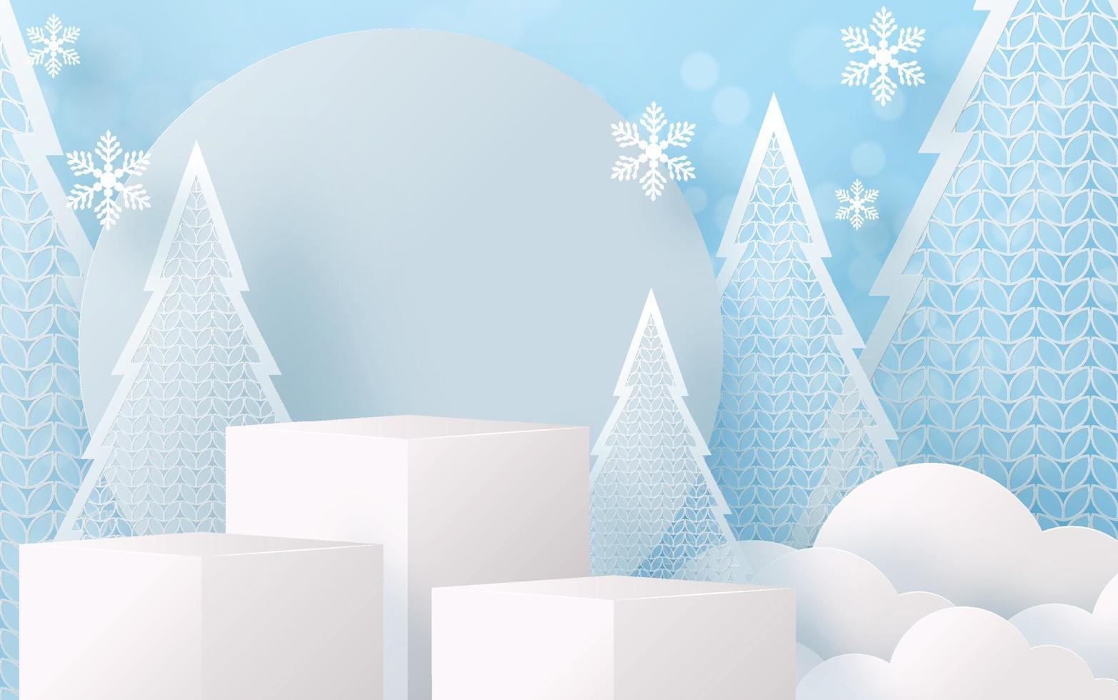 Weihnachten und Neujahr Podium Hintergrund Vektor-Design vektor