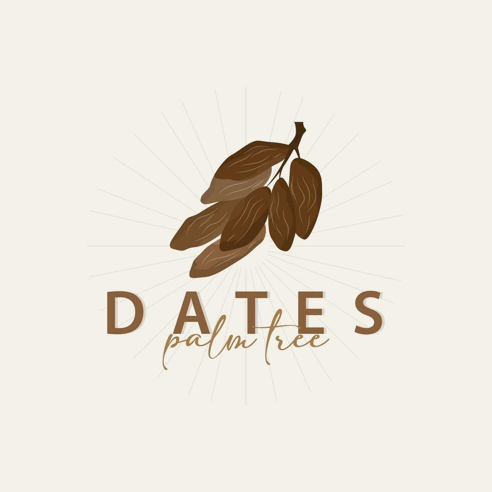 Datum Obst Logo, elegant minimalistisch Prämie Design, Süss Datum Obst Logo Schablone Illustration vektor