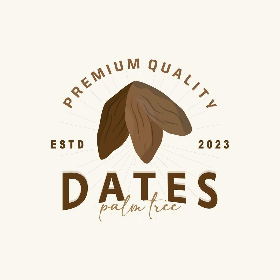 datum frukt logotyp, elegant minimalistisk premie design, ljuv datum frukt logotyp mall illustration vektor