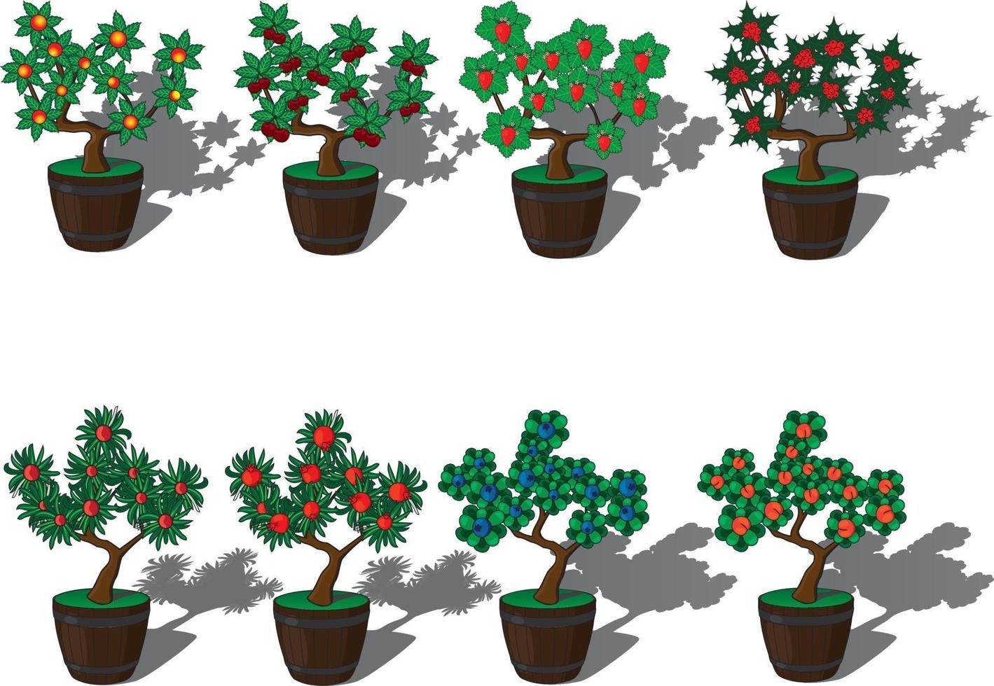 Topfpflanzen für die Dekoration von Heimtextilien vektor