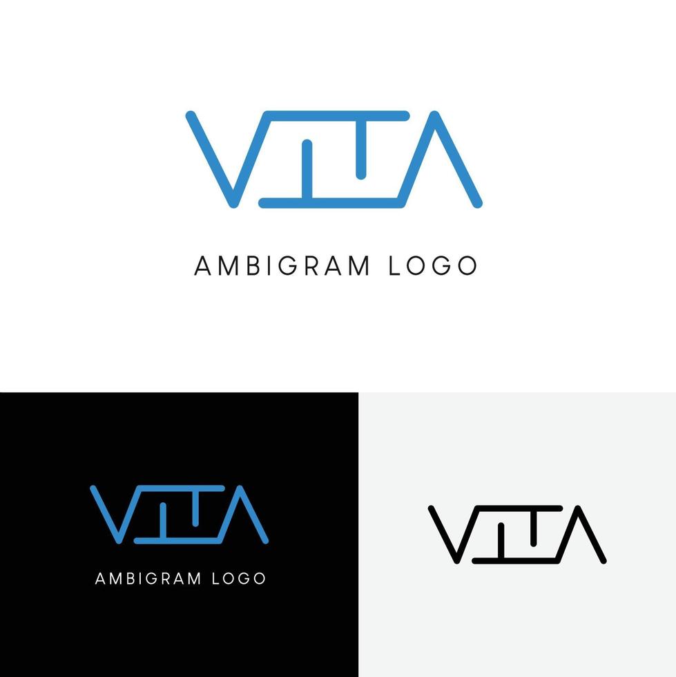 vita initialbokstav ambigram -logotyp vektor