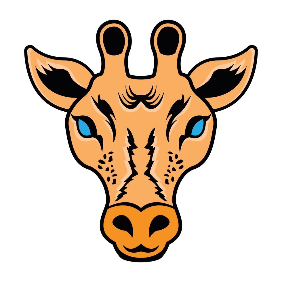 giraff ansikte och maskot vektor