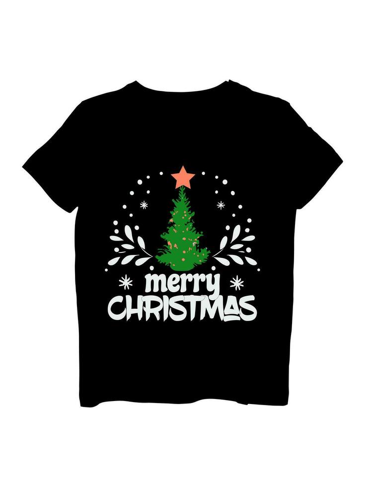 glücklich fröhlich Weihnachten T-Shirt Design vektor