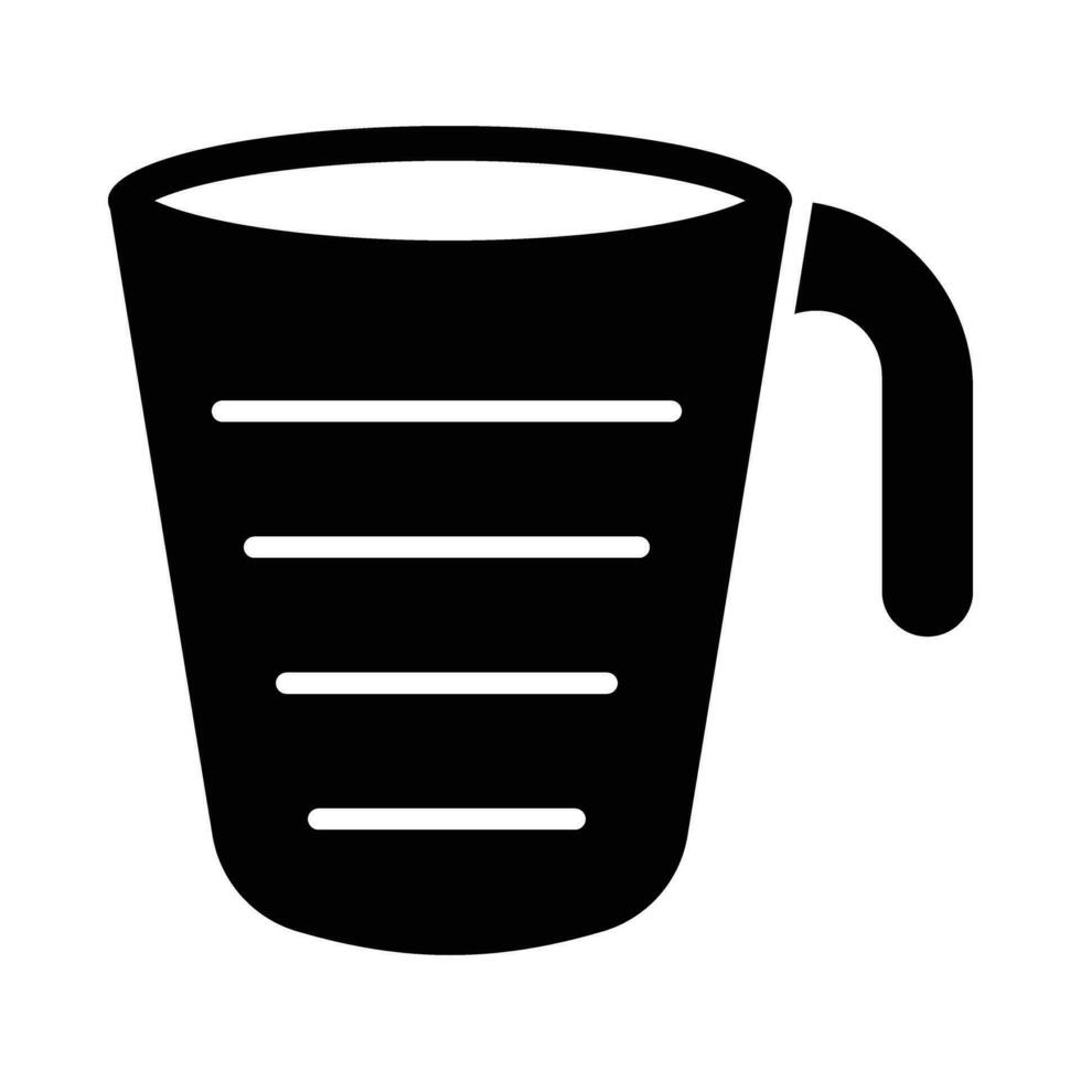 Messung Tasse Vektor Glyphe Symbol zum persönlich und kommerziell verwenden.