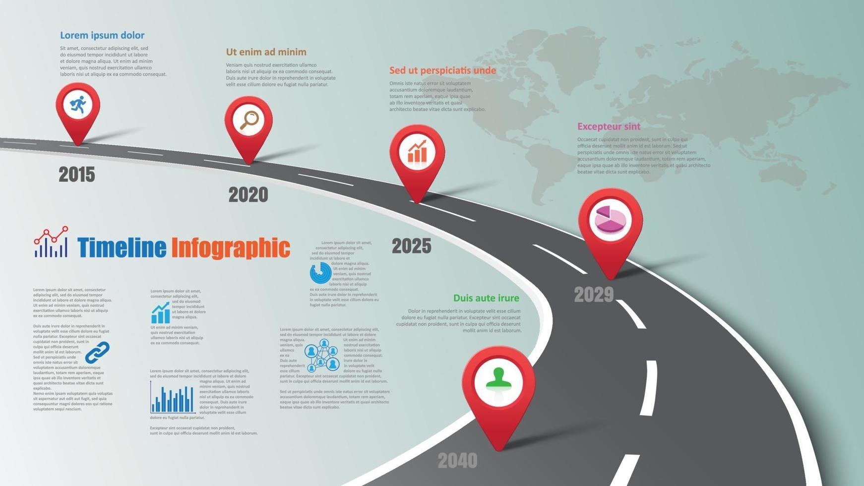 Business-Roadmap-Timeline-Infografik-Zeiger-Design vektor