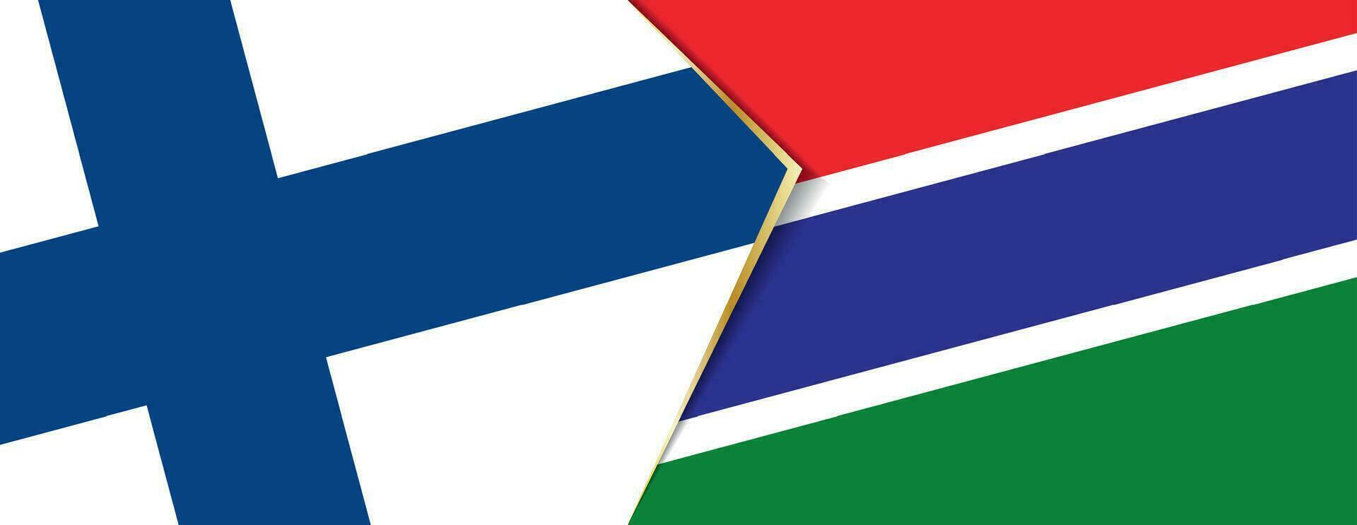 Finnland und Gambia Flaggen, zwei Vektor Flaggen.