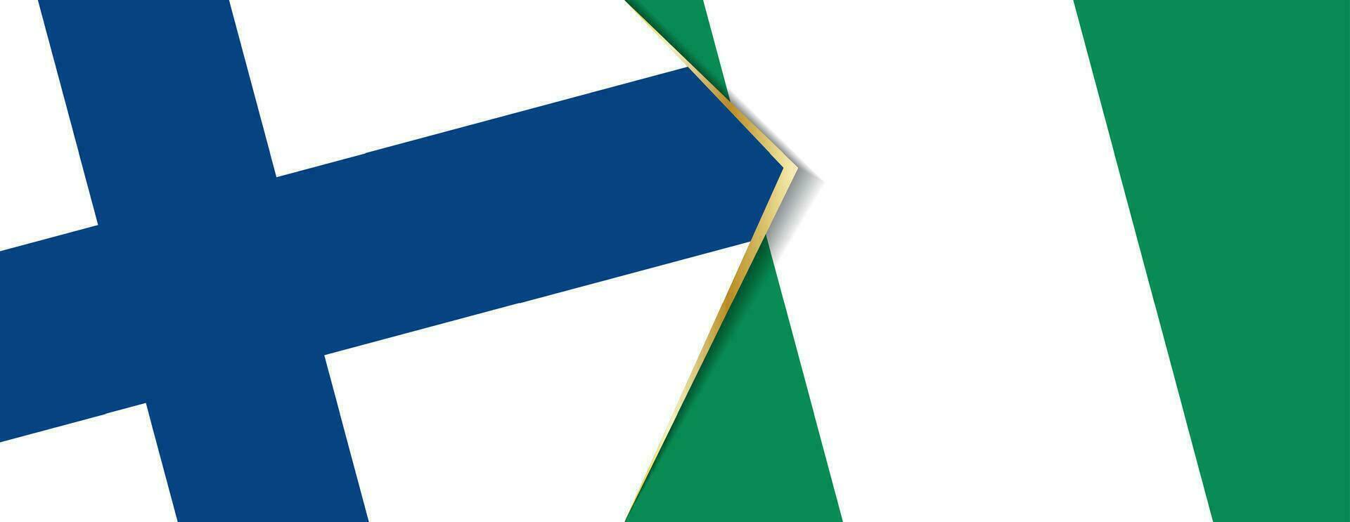 Finnland und Nigeria Flaggen, zwei Vektor Flaggen.