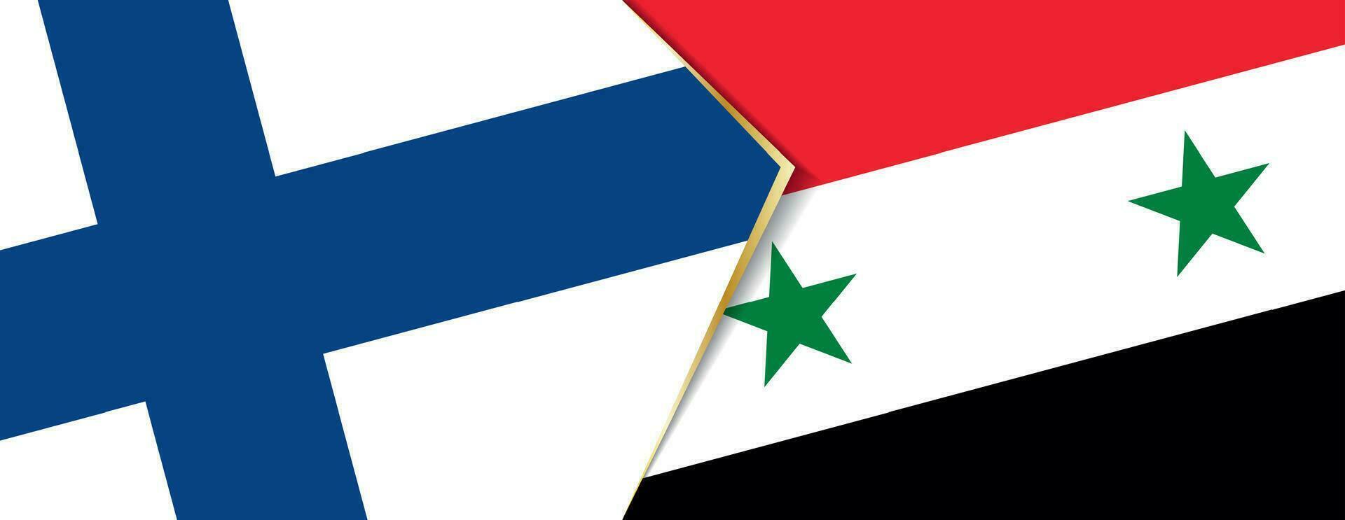 Finnland und Syrien Flaggen, zwei Vektor Flaggen.