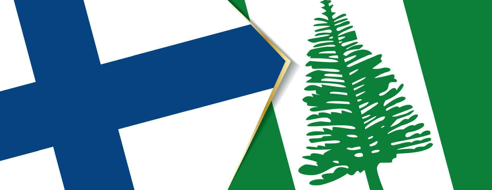 finland och norfolk ö flaggor, två vektor flaggor.