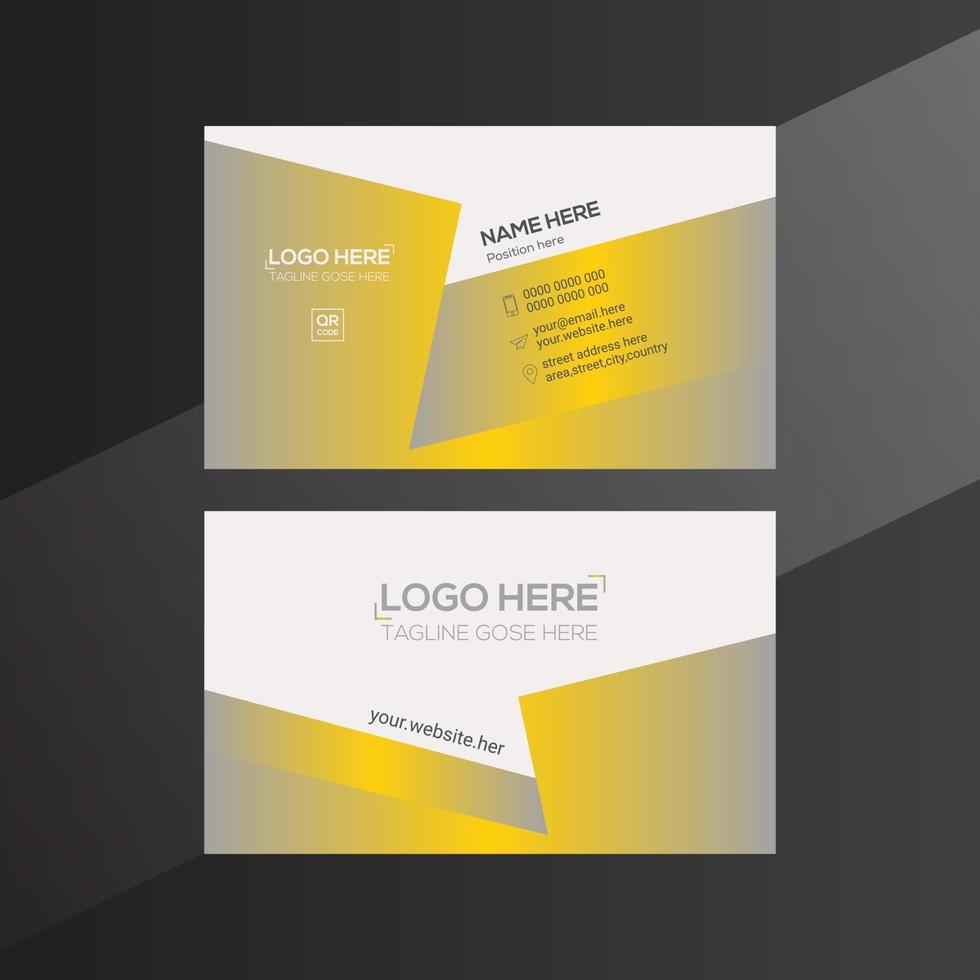 gul och grå färgad vektor visitkort design