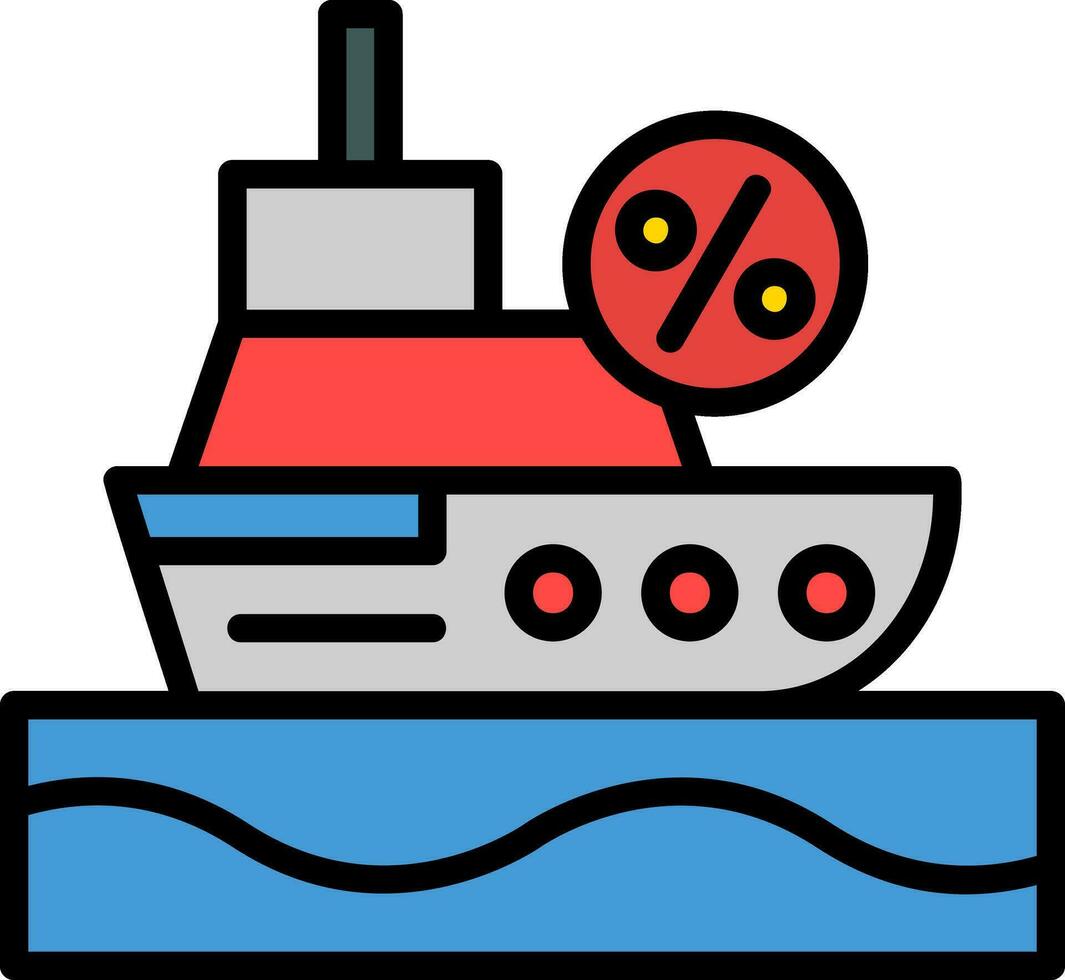 ermäßigt Kreuzfahrt Schiff Vektor Symbol Design