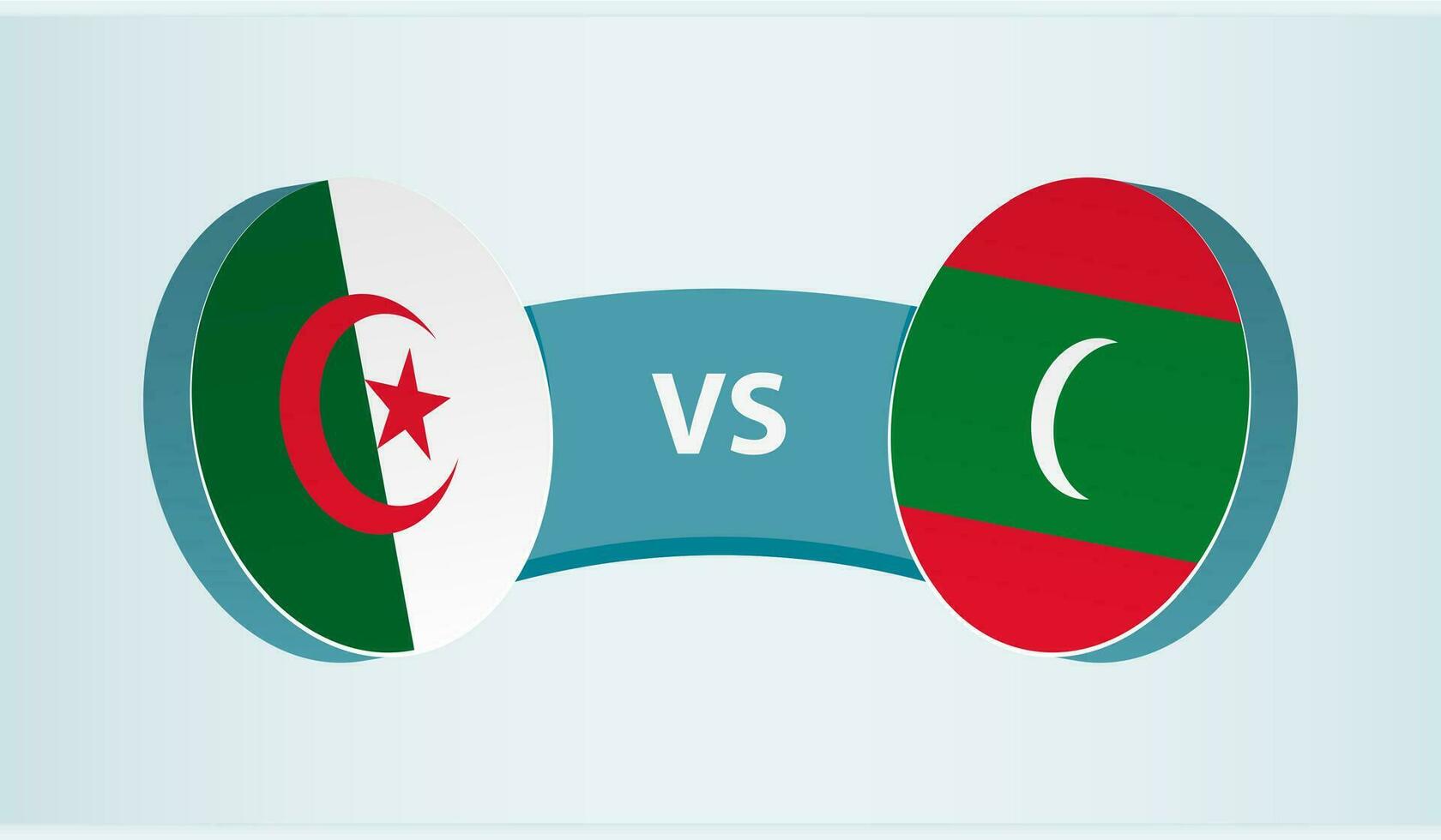Algerien gegen Malediven, Mannschaft Sport Wettbewerb Konzept. vektor