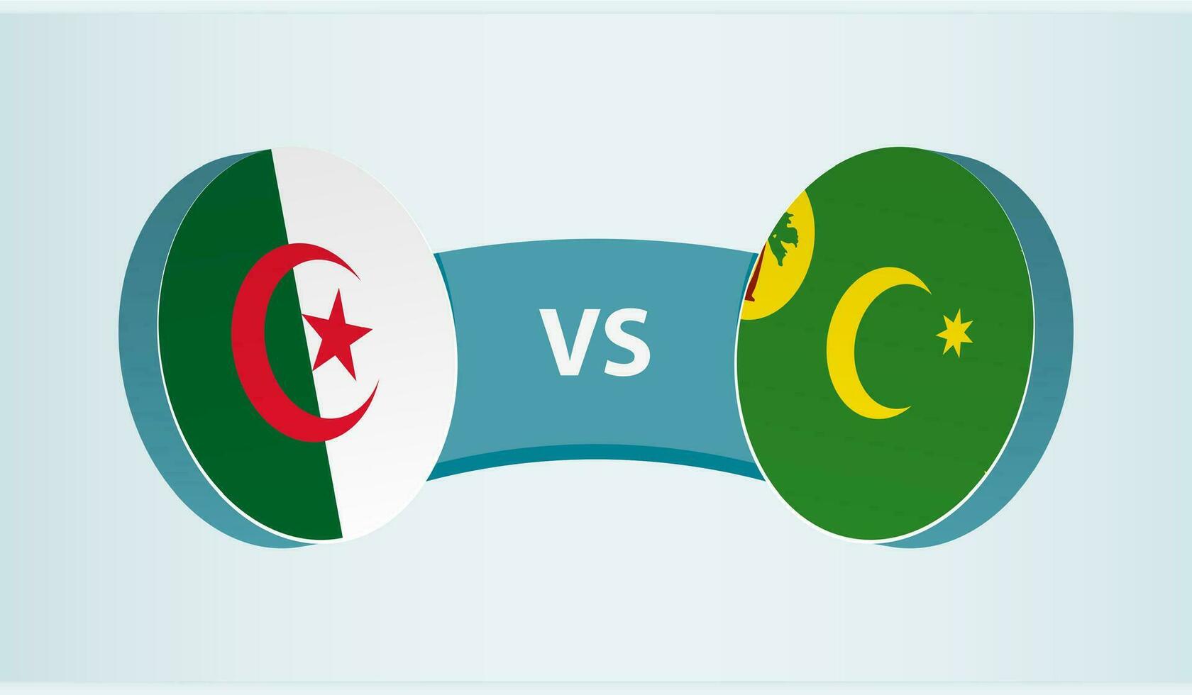 Algerien gegen Kokos Inseln, Mannschaft Sport Wettbewerb Konzept. vektor