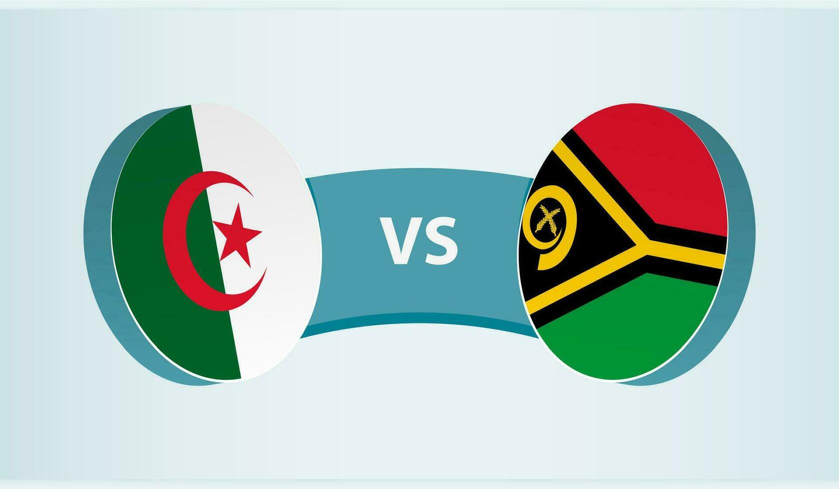 Algerien gegen Vanuatu, Mannschaft Sport Wettbewerb Konzept. vektor