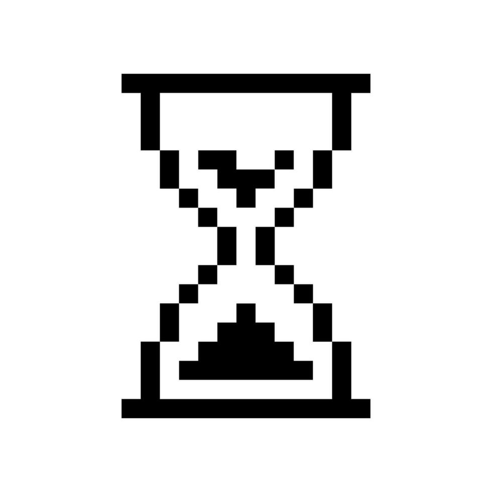 Sanduhr Symbol Pixel isoliert auf Weiß Hintergrund vektor