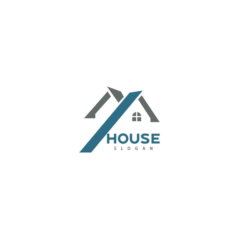 Design-Vorlage für Immobilien-Vektor-Logo. Symbol für das abstrakte Konzept des Hauses. vektor