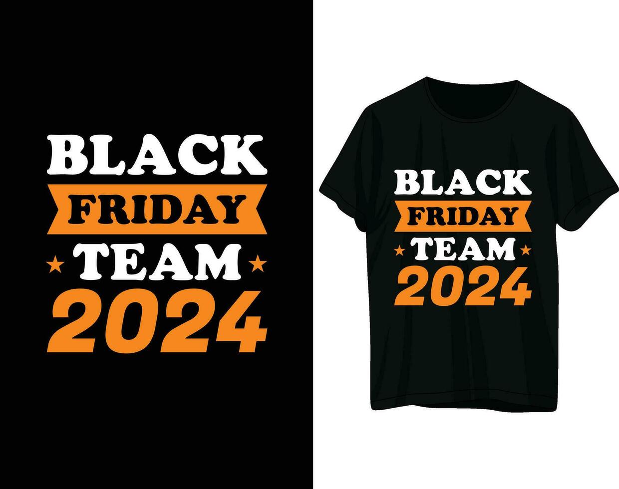 svart fredag team 2024 tshirt design vektor