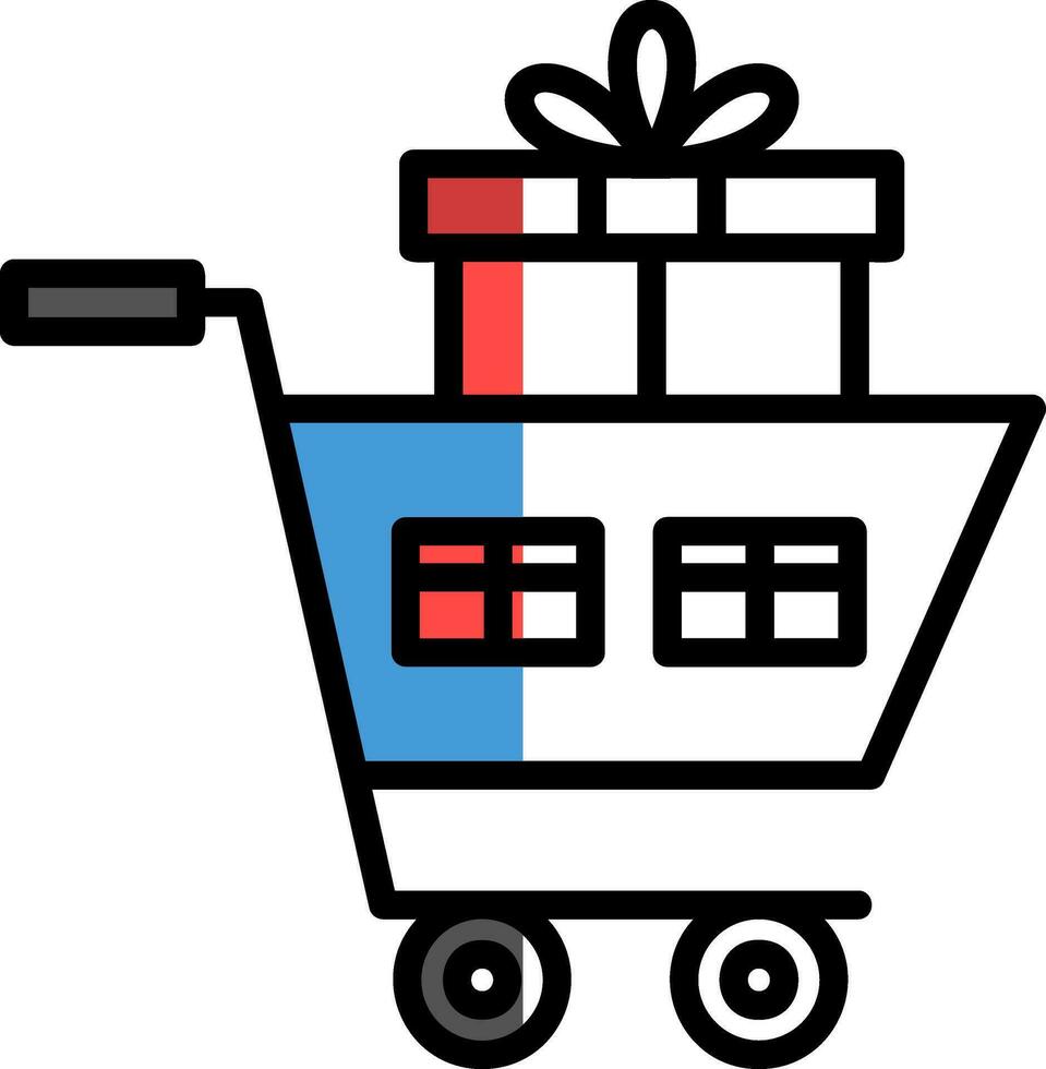 Einkaufen Wagen mit Geschenke Vektor Symbol Design