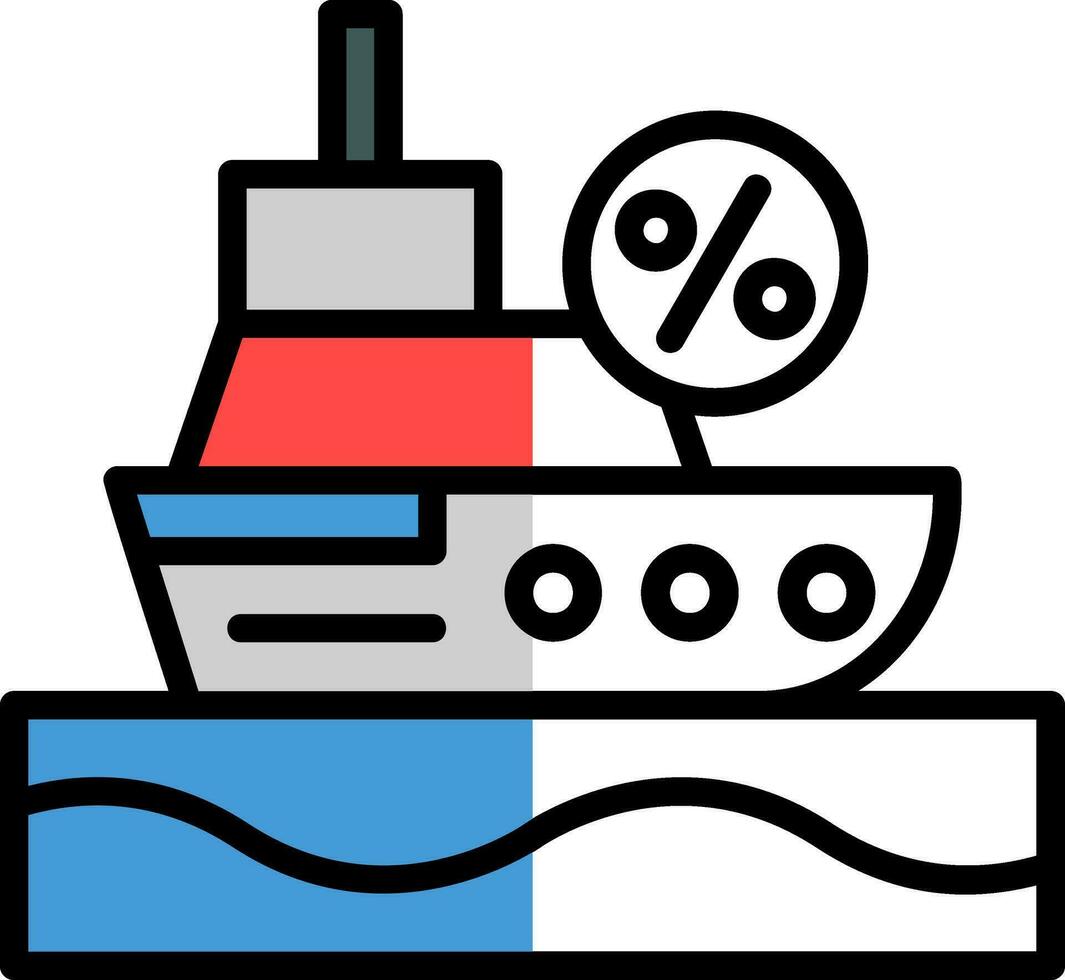 ermäßigt Kreuzfahrt Schiff Vektor Symbol Design