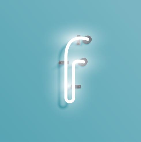 Realistisk neon karaktär från en fontset, vektor illustration