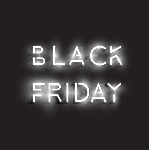 Realistisk neon &quot;BLACK FRIDAY&quot; tecken, vektor illustration