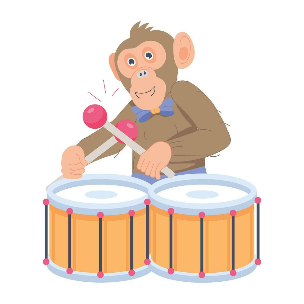 modisch Affe Schlagzeug vektor