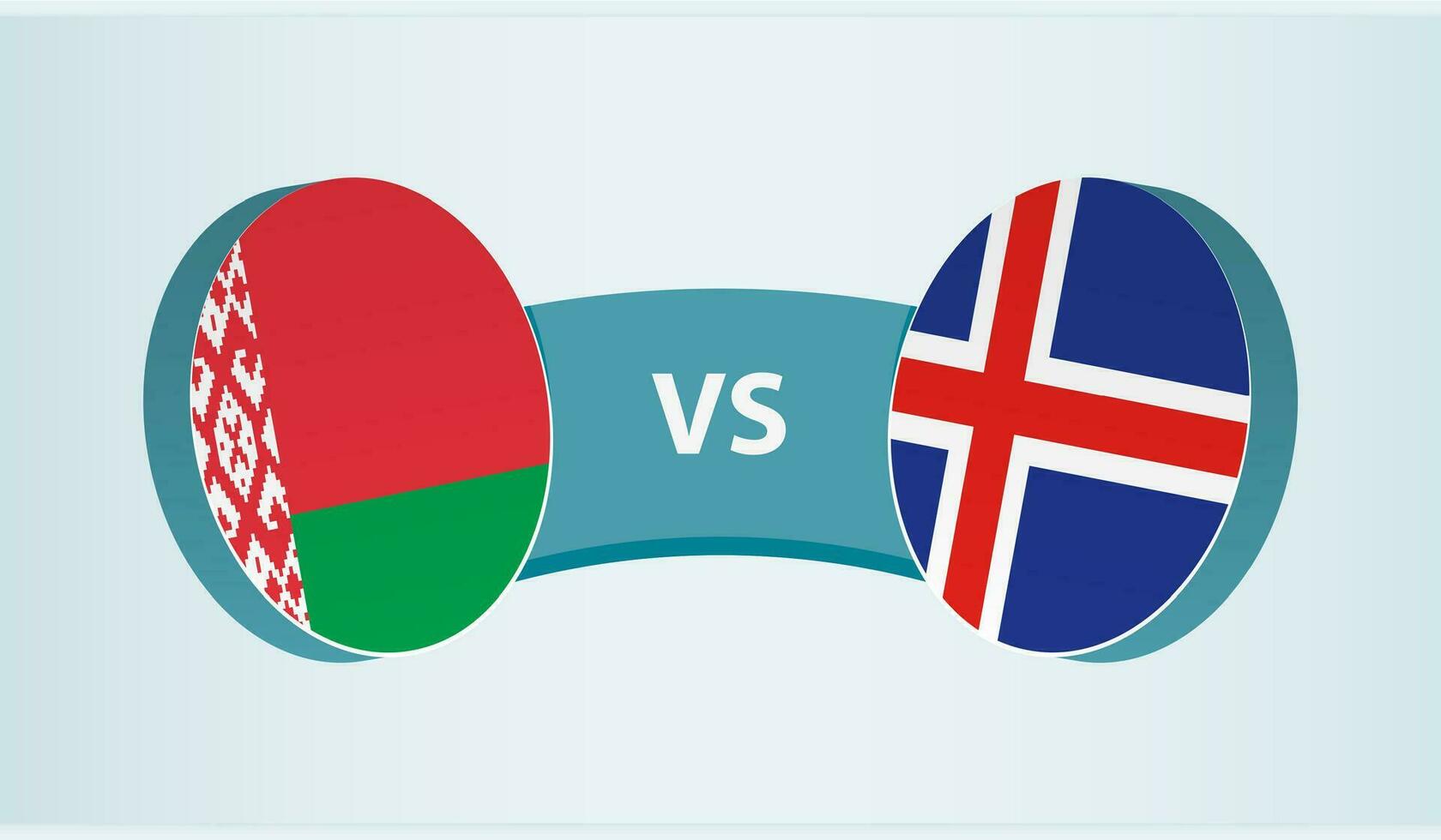Weißrussland gegen Island, Mannschaft Sport Wettbewerb Konzept. vektor