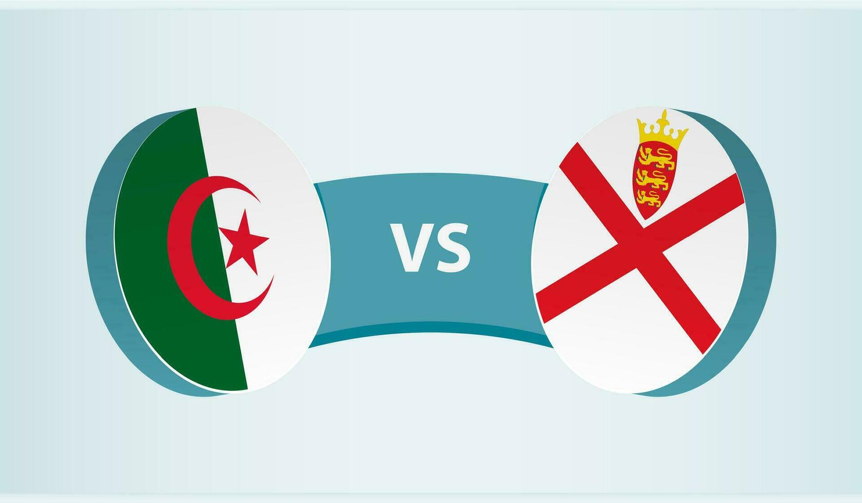 Algerien gegen Jersey, Mannschaft Sport Wettbewerb Konzept. vektor