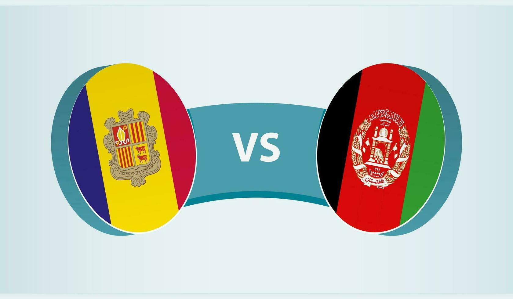 andorra mot Afghanistan, team sporter konkurrens begrepp. vektor