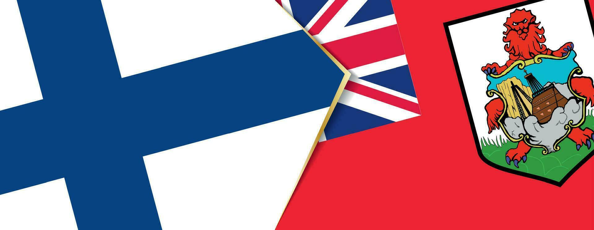 Finnland und Bermudas Flaggen, zwei Vektor Flaggen.