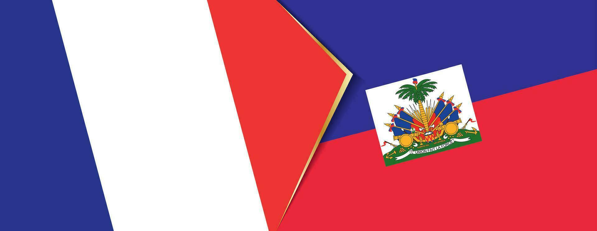 Frankreich und Haiti Flaggen, zwei Vektor Flaggen.