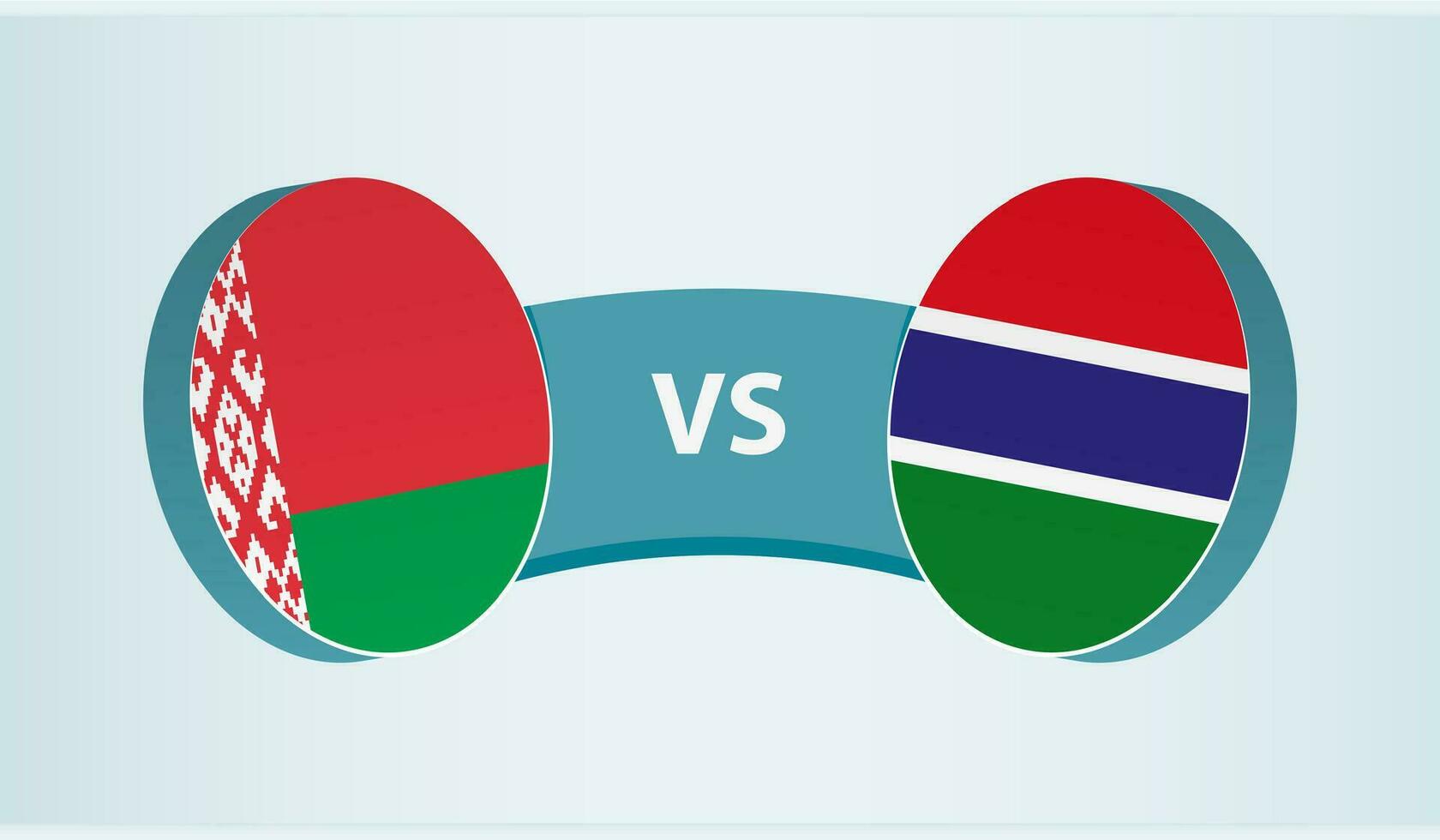 Weißrussland gegen Gambia, Mannschaft Sport Wettbewerb Konzept. vektor