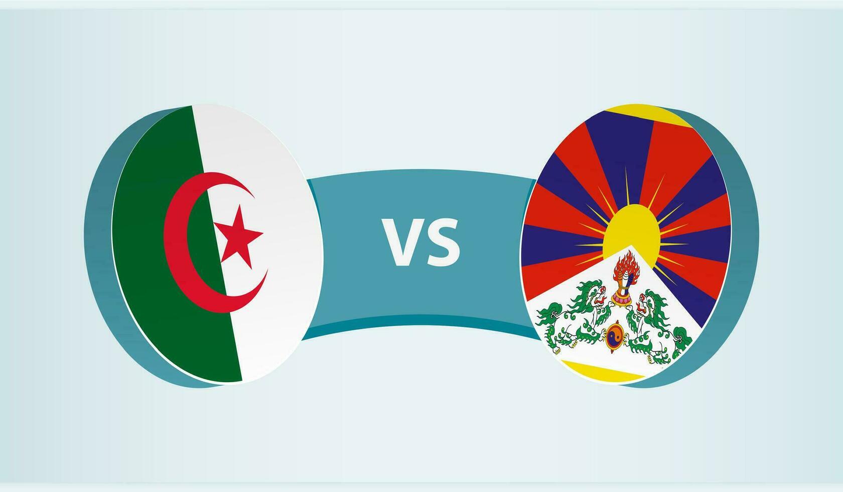 Algerien gegen Tibet, Mannschaft Sport Wettbewerb Konzept. vektor